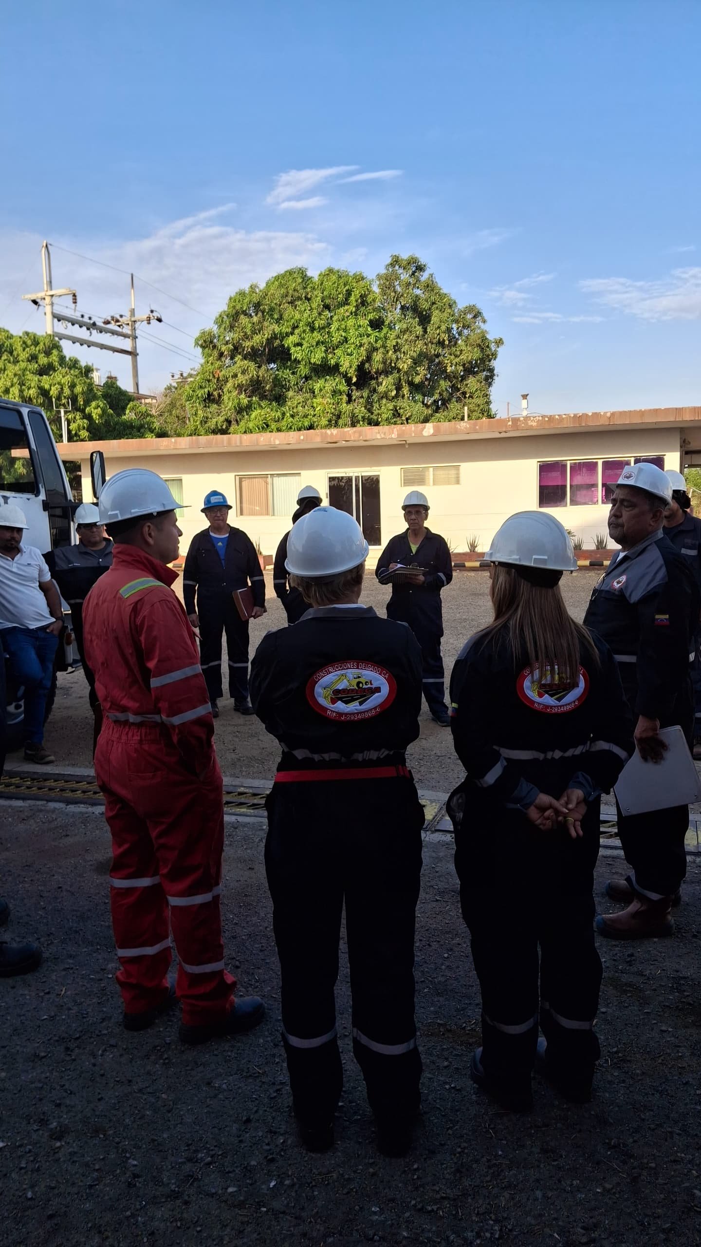 CODECA staff safety briefing before starting work